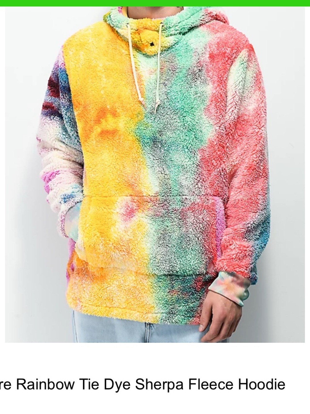 Empyre Rainbow Tie Dye Sherpa Fleece Hoodie - Multicolor Medium